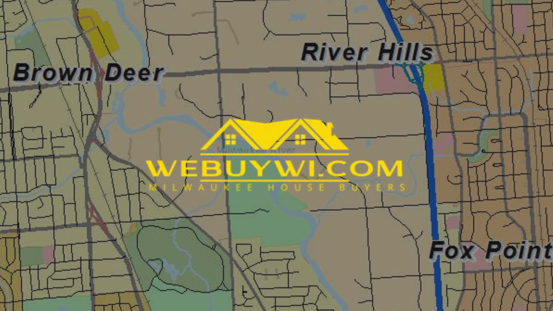 Map highlighting Brown Deer, River Hills, and Fox Point in Wisconsin.