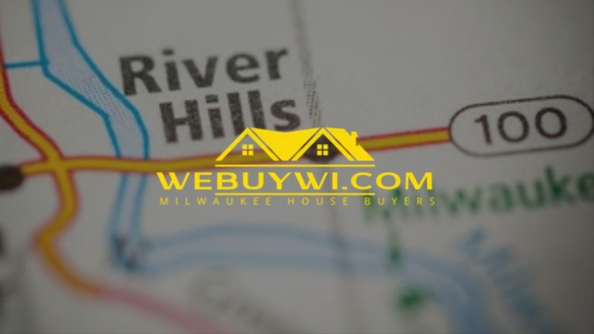 Map highlighting River Hills, Wisconsin, with WEBUYWI.COM logo overlay.