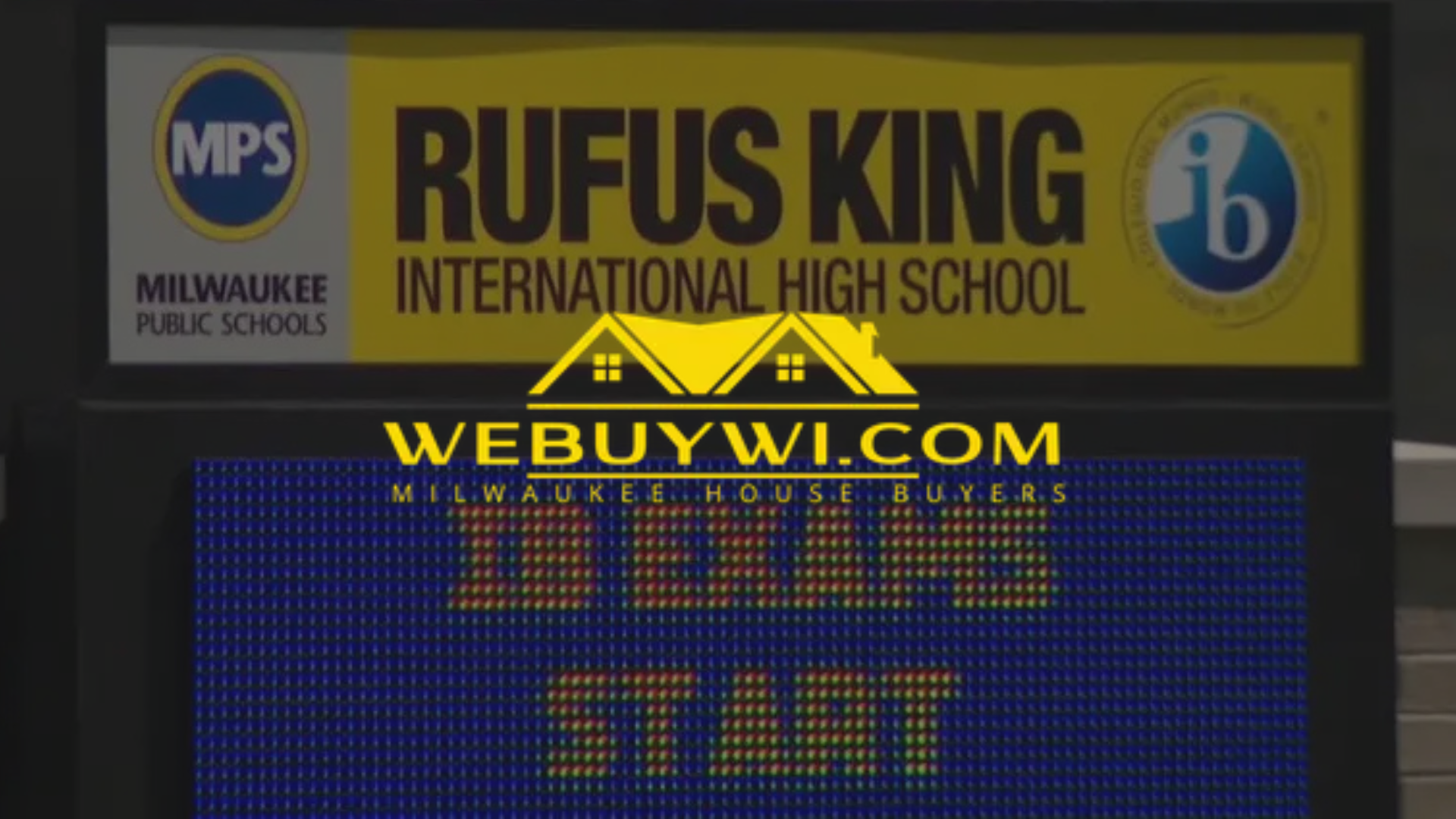 Sign for Rufus King International High School and 