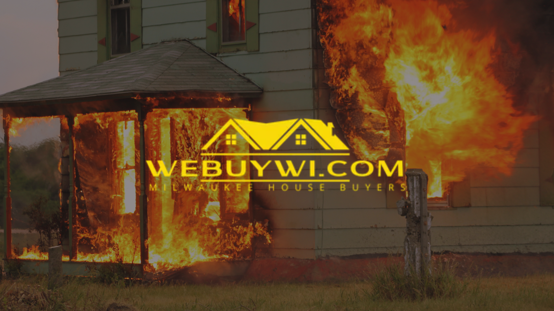 waukesha house fire with webuywi logo on top