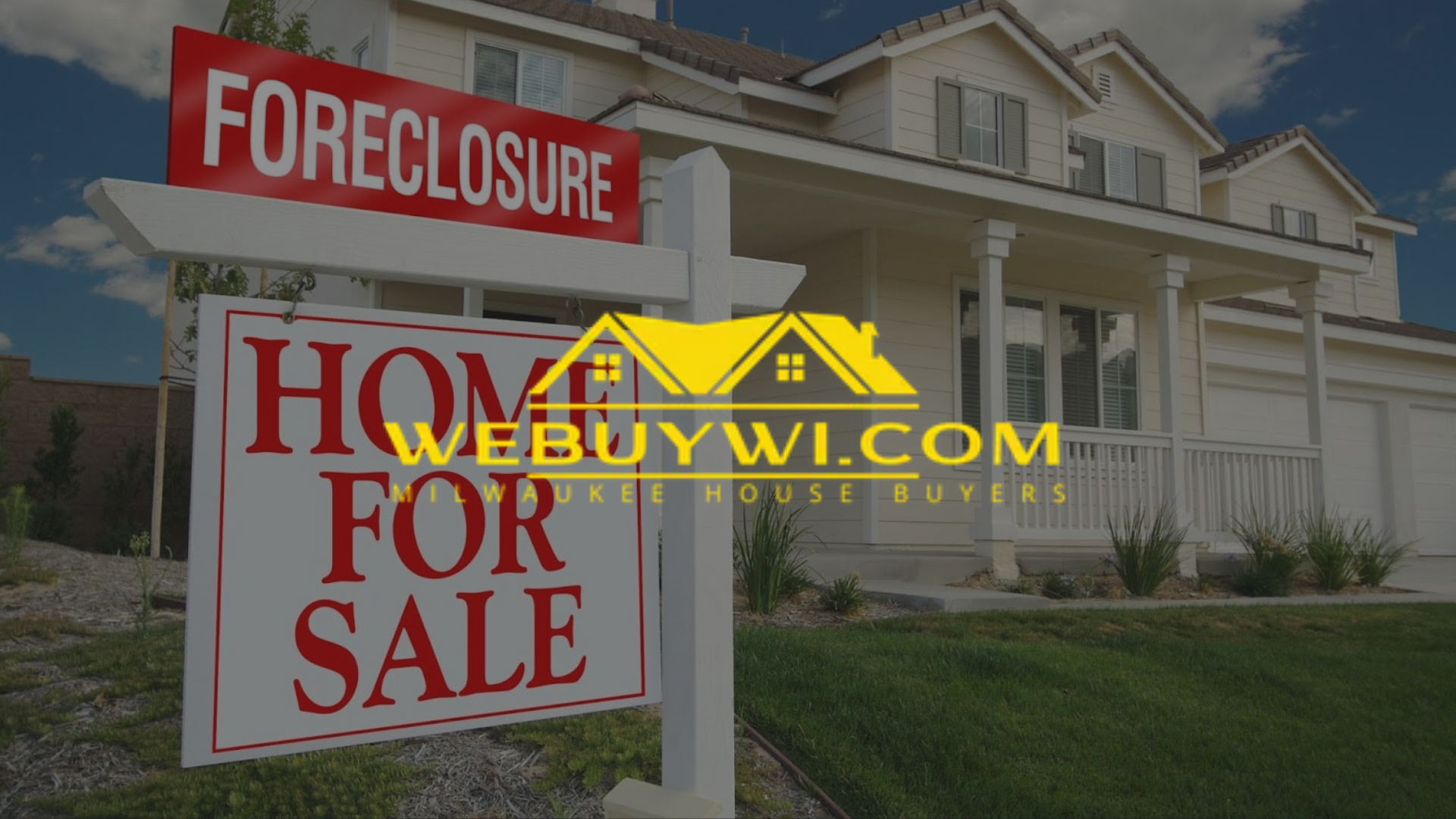 A house with a foreclosure sign in front of it