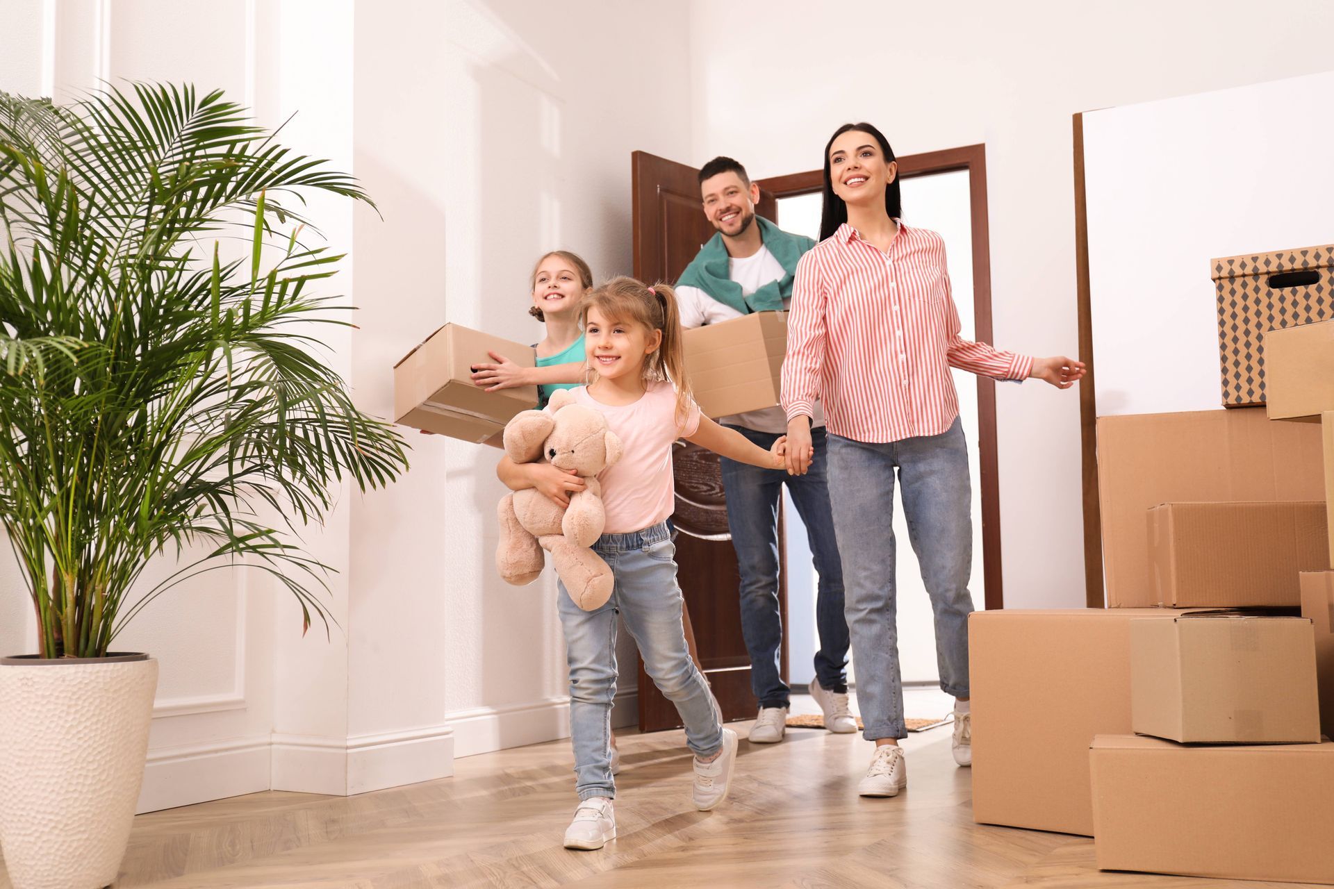 a family is moving into a new home