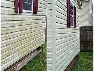 A before and after picture of a house cleaning job in Gloucester, VA