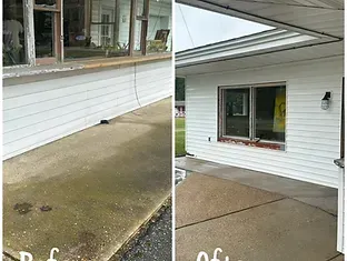 A before and after picture of a house cleaning job in Gloucester, VA