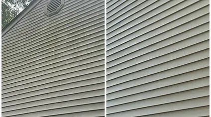 A before and after picture of a house cleaning job in Gloucester, VA