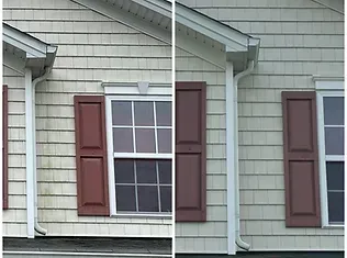 A before and after picture of a house cleaning job in Gloucester, VA