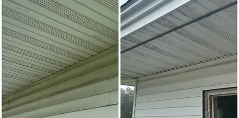 A before and after picture of a house cleaning job in Gloucester, VA