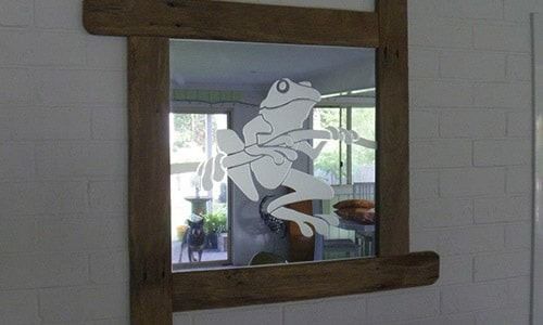Mirror with A Frog Decal Inside — Local Glassmaster in Huskisson, NSW