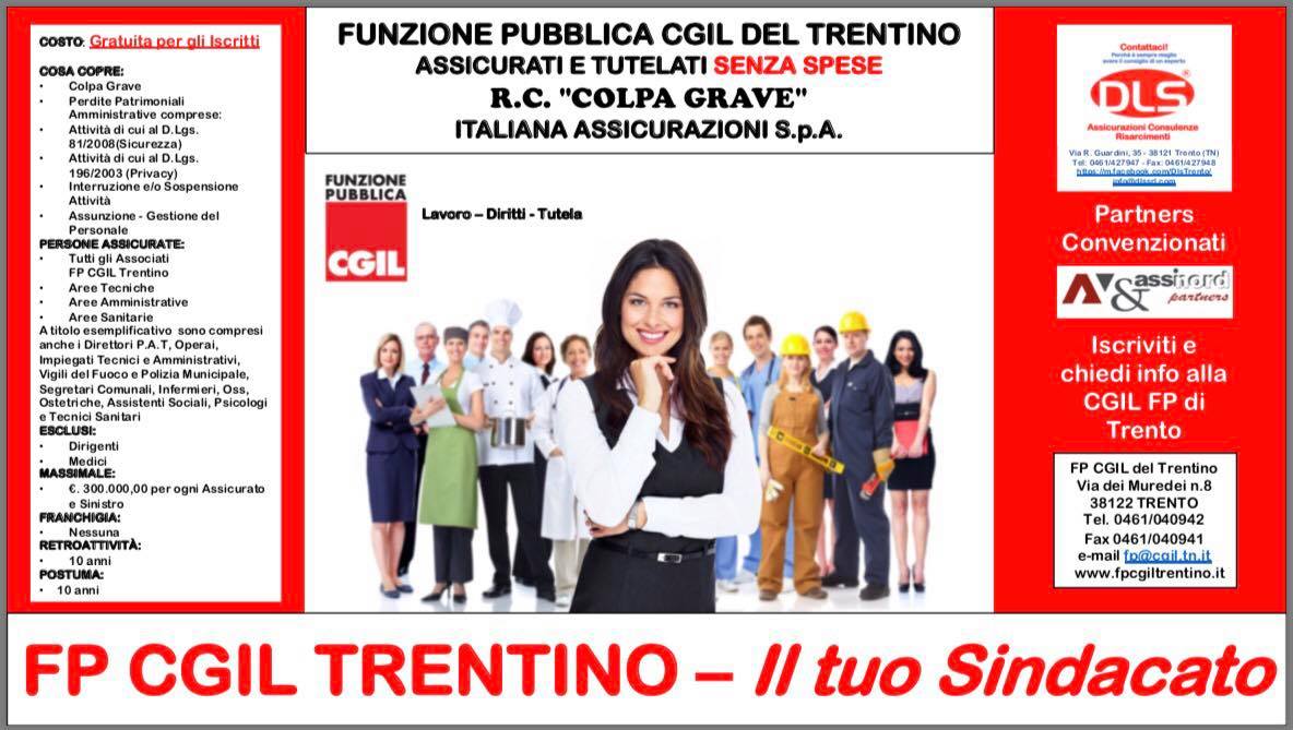 volantino di funzione pubblica CGIL del Trentino Alto Adige