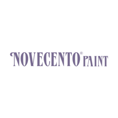 "NOVECENTO PAINT" text in dark purple."