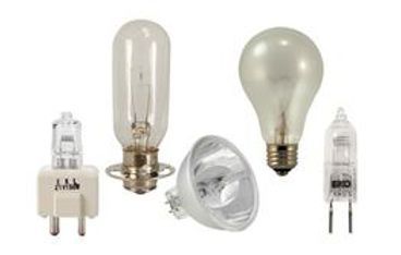 Un groupe de différents types d'ampoules sur fond blanc.