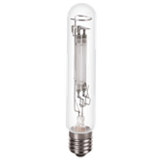 Un gros plan d'une ampoule sur un fond blanc.