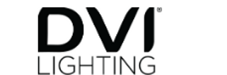 Un logo noir et blanc pour l'éclairage DVI sur fond blanc.