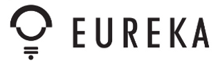 Un logo noir et blanc pour eureka avec une ampoule.