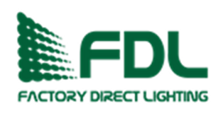 Un logo vert et blanc pour l'éclairage direct d'usine