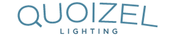 Le logo de l'éclairage quoizel est bleu et blanc sur fond blanc.