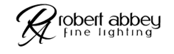 Le logo de l'éclairage raffiné de l'abbaye robert est en noir et blanc.