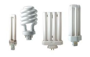 Quatre types différents d'ampoules sont alignés sur un fond blanc.