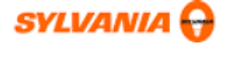 Une image floue du logo sylvania sur fond blanc