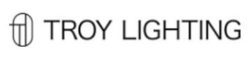 Le logo troy Lighting est sur fond blanc.