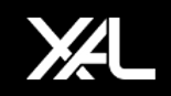 Un logo x et l blanc sur fond noir.