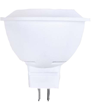 Une ampoule blanche avec une base argentée