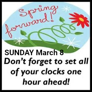 Sunday is Daylight Savings