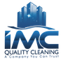Logo for Imc Quality Cleaning: Blue C with mop and bucket, green bucket, blue water drop, green and blue text.