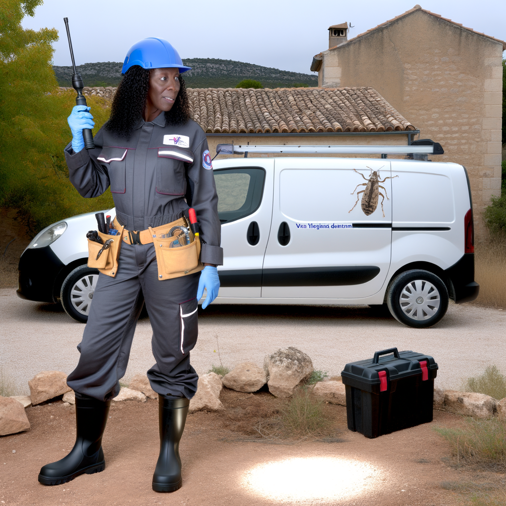 technicien hygiéniste devant son véhicule