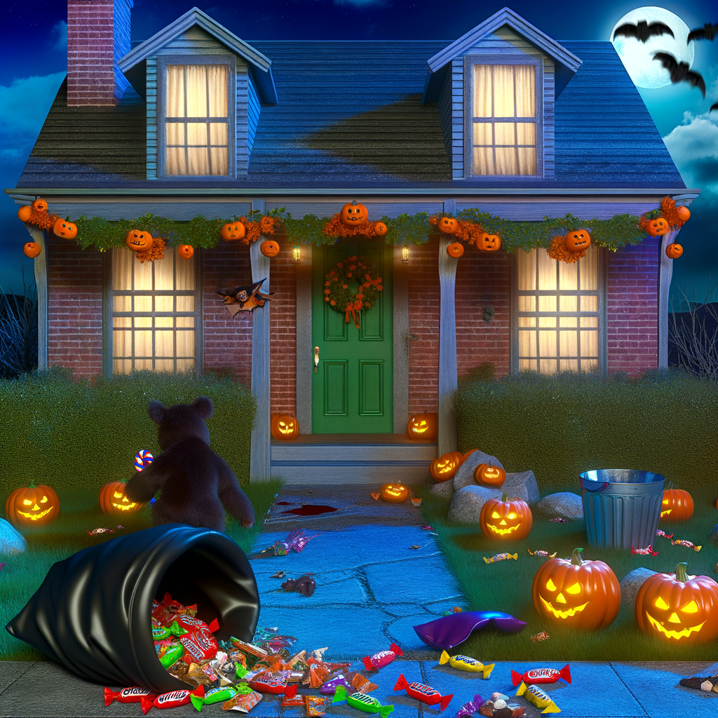 nuisibles devant une maison décoré pour halloween