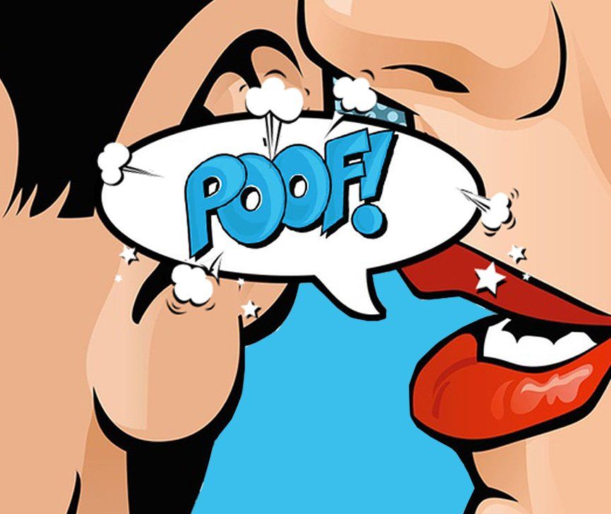 Comic Illustration mit Sprechblase POOF by Rupp Design