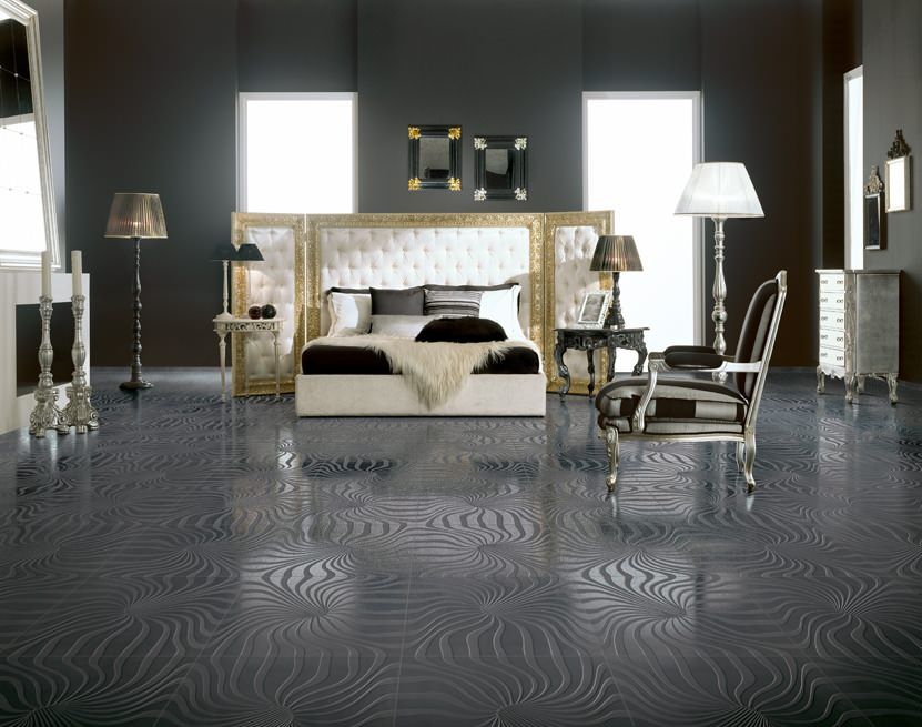 dark textured floor tiling