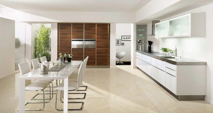 inviting kitchen space with stone tiling