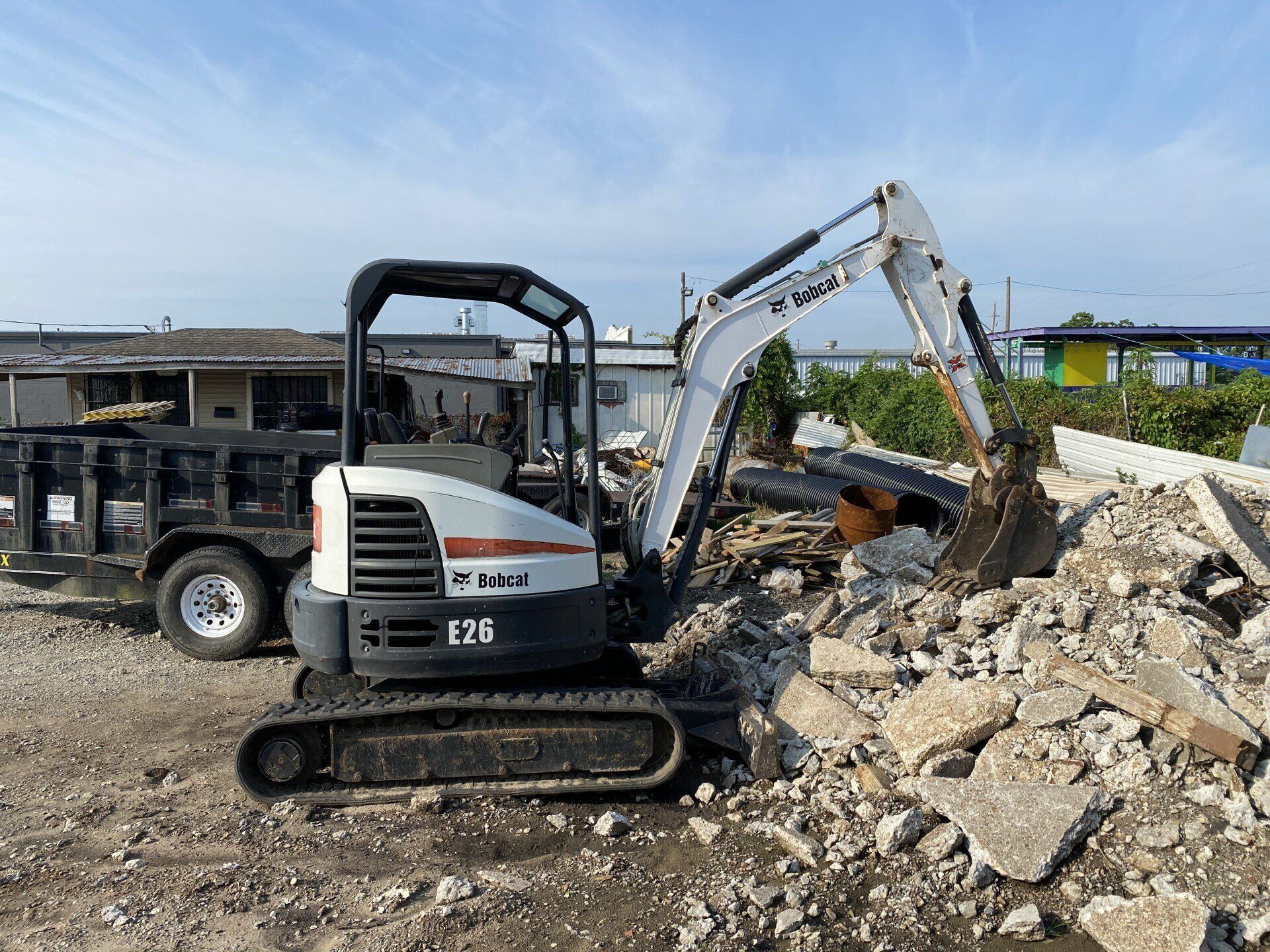 heavy machinery completing commercial demolition services