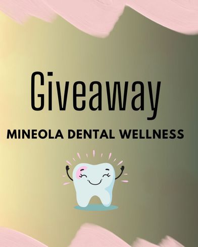 A poster for mineola dental wellness with a smiling tooth