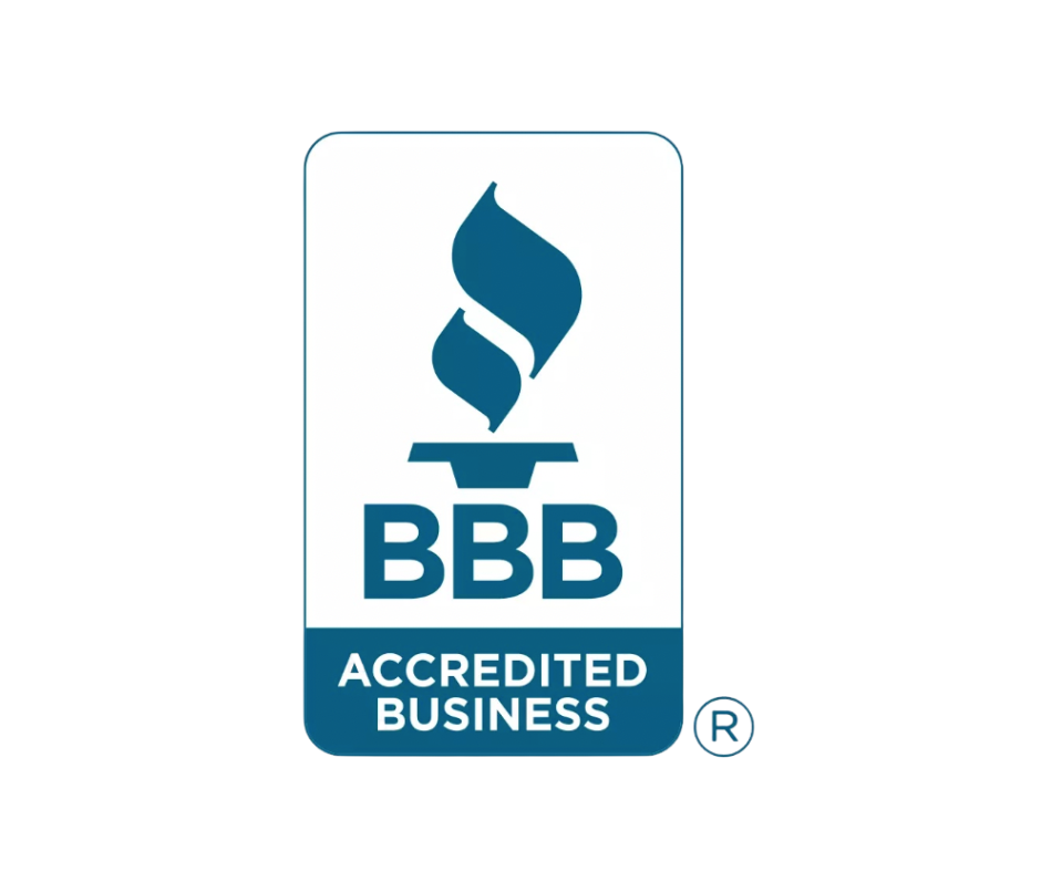 BBB Accredited Business logo: Blue flame over 