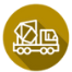 Cement truck icon within a gold circle.