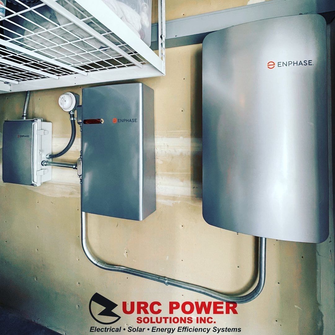 A urc power solutions inc. solar energy efficiency system is installed on a wall.