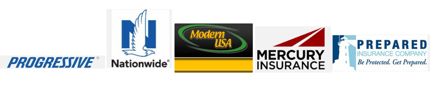 Progressive, Nationwide, Modern USA, Mercury Insurance, Prepared Insurance Company