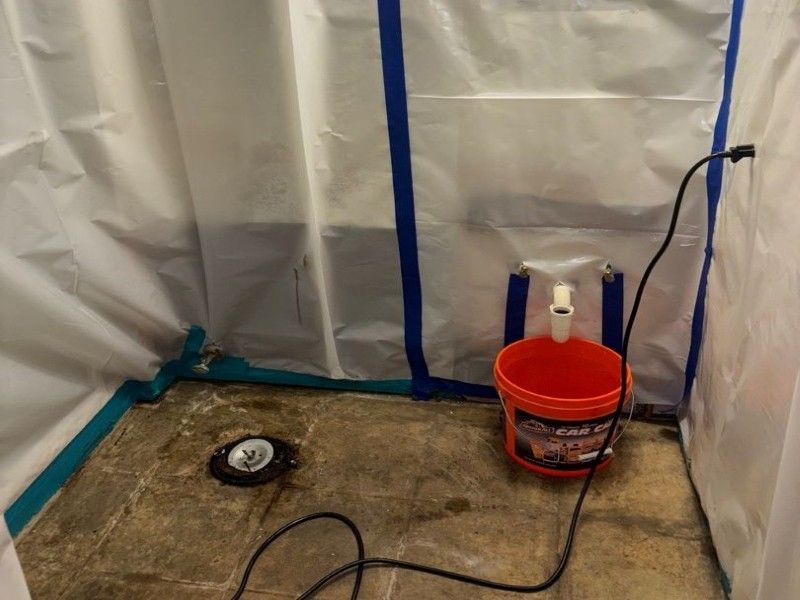 Clean basement after asbestos removal