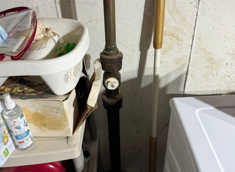 basement appliance leak