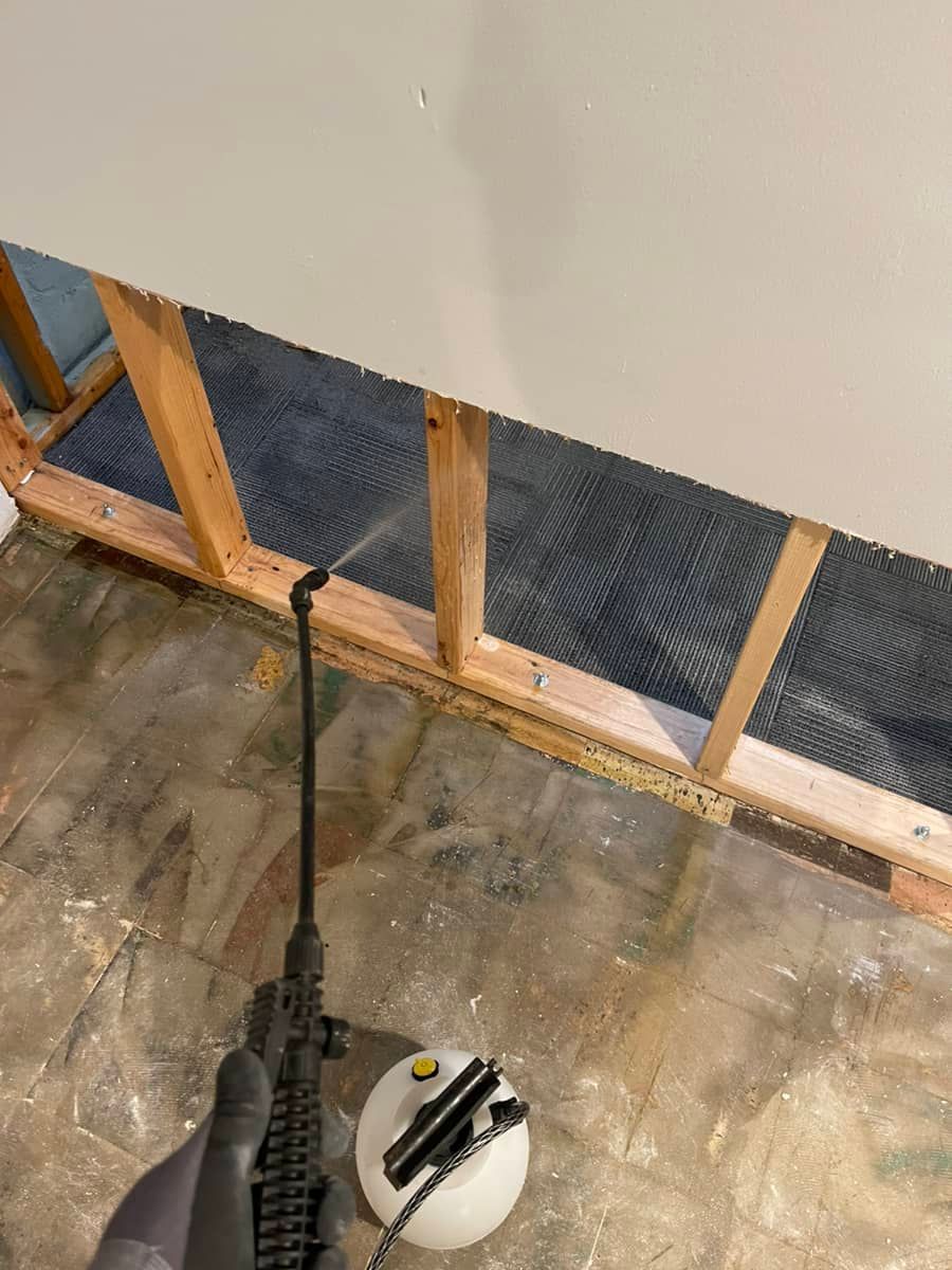 basement water damage spraying
