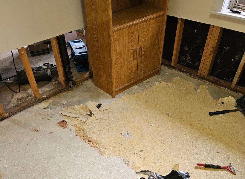 bedroom 1 - removing top layer