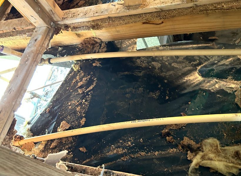 bedroom closet subfloor removed