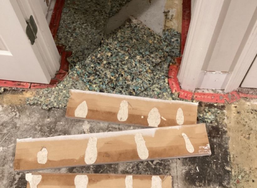 closet water damage - demo