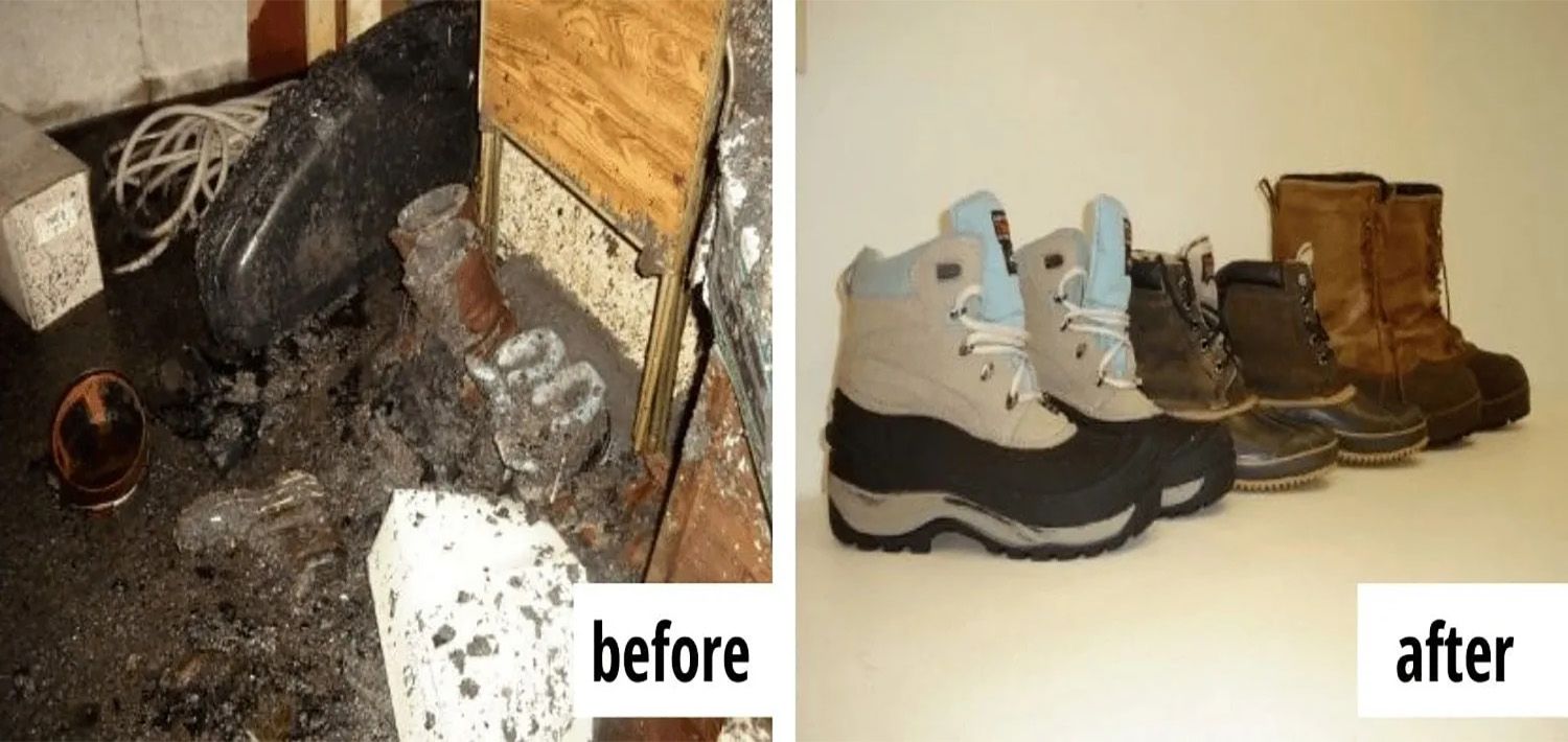 contents cleaning before and after photo