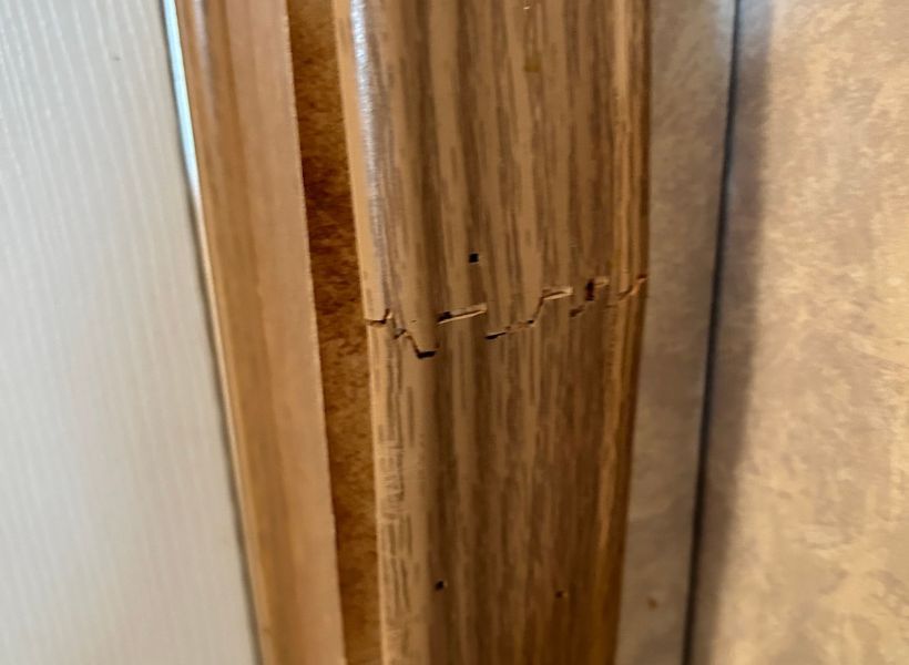 door trim in hallway