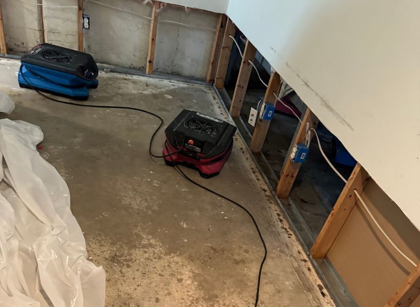 equipment placed in the living room - drying process