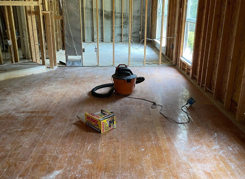 game room after mitigation