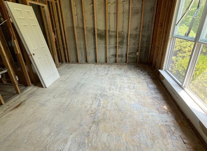game room flooring removed